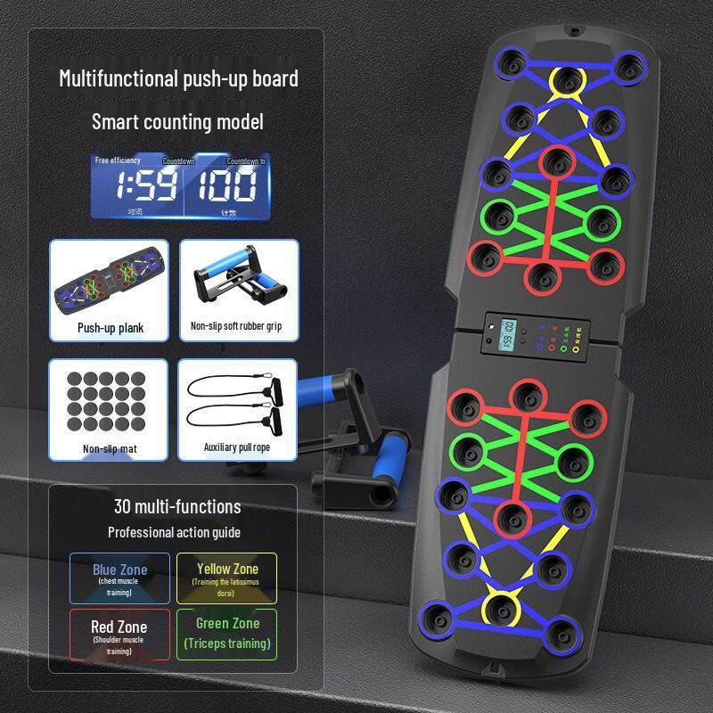 WEZHO 30-in-1 Push-up Board with Resistance Bands