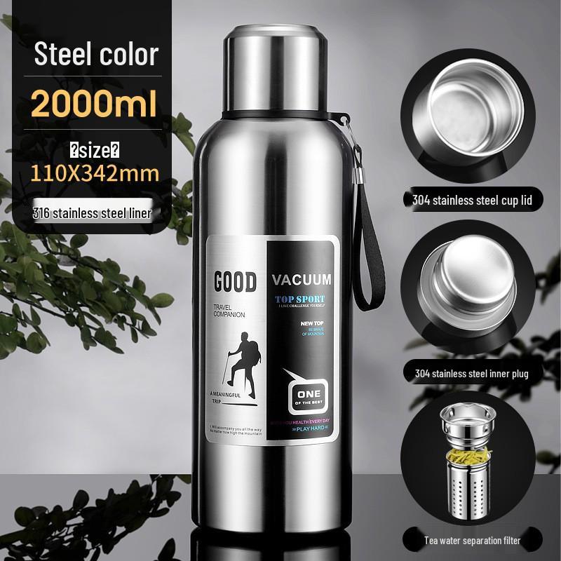 316 Stainless Steel Insulated Travel Flask - Large Capacity & Portable for Outdoor Use