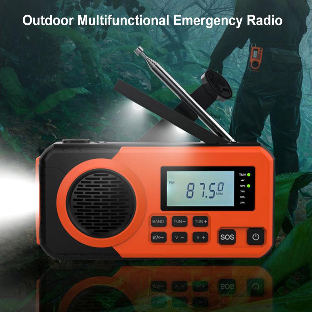 Hand Crank Emergency Radio Portable Weather Radio with Flashlight SOS Alarm Solar Radio for Outdoor Camping and Emergency