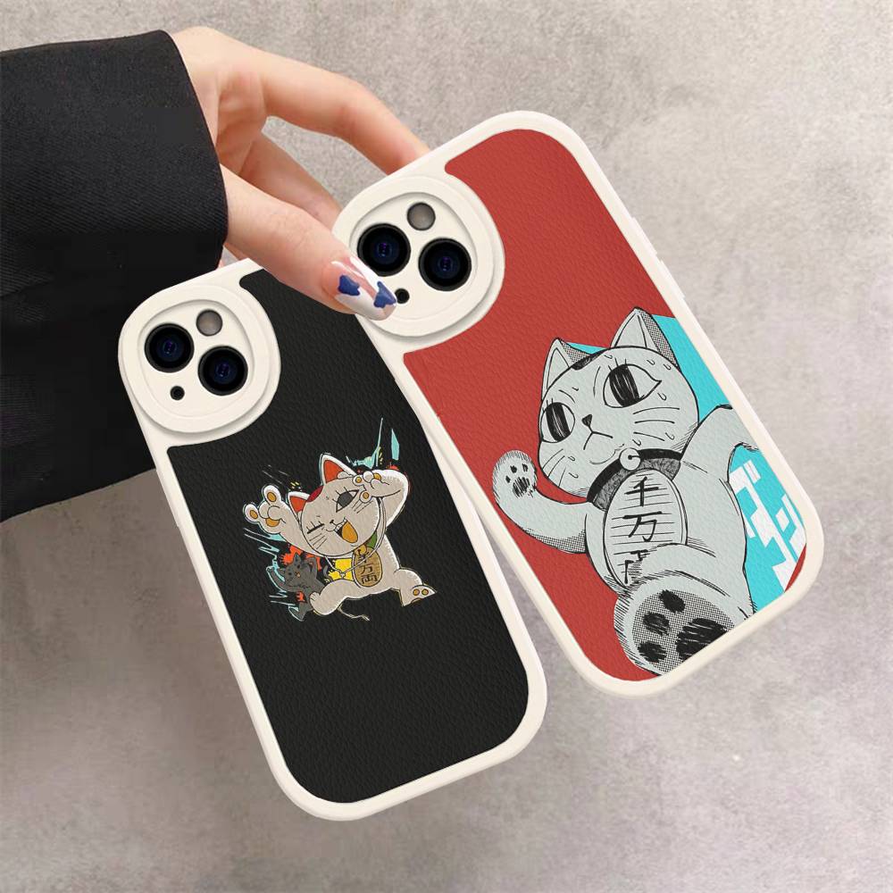 FUNNY DAN DA DAN Leather Phone Case For IPhone 16 16e 15 14 13 12 11 Pro Max Plus Mini Cover