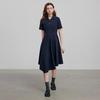 Chuyu Damen Gestreiftes Piqué Polo Midi Kleid