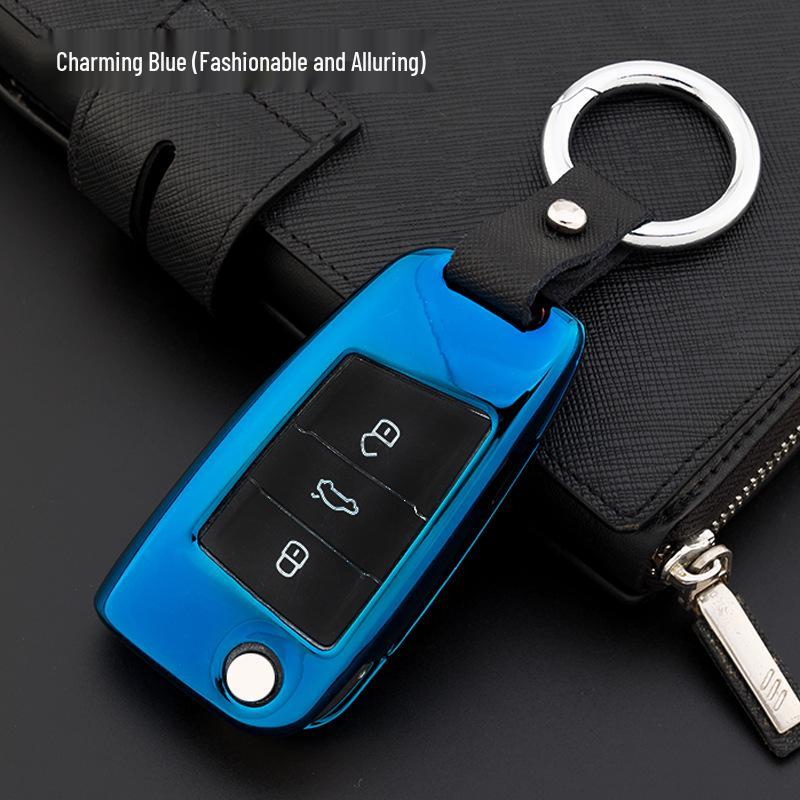 Fits Volkswagen New Passat 2017/18, Magotan B8, Tiguan L; Genuine Leather Car Key Cover