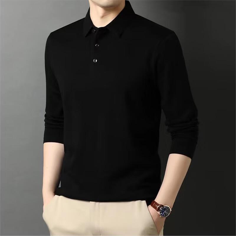 Men's Business Casual Long-Sleeve Polo Shirt