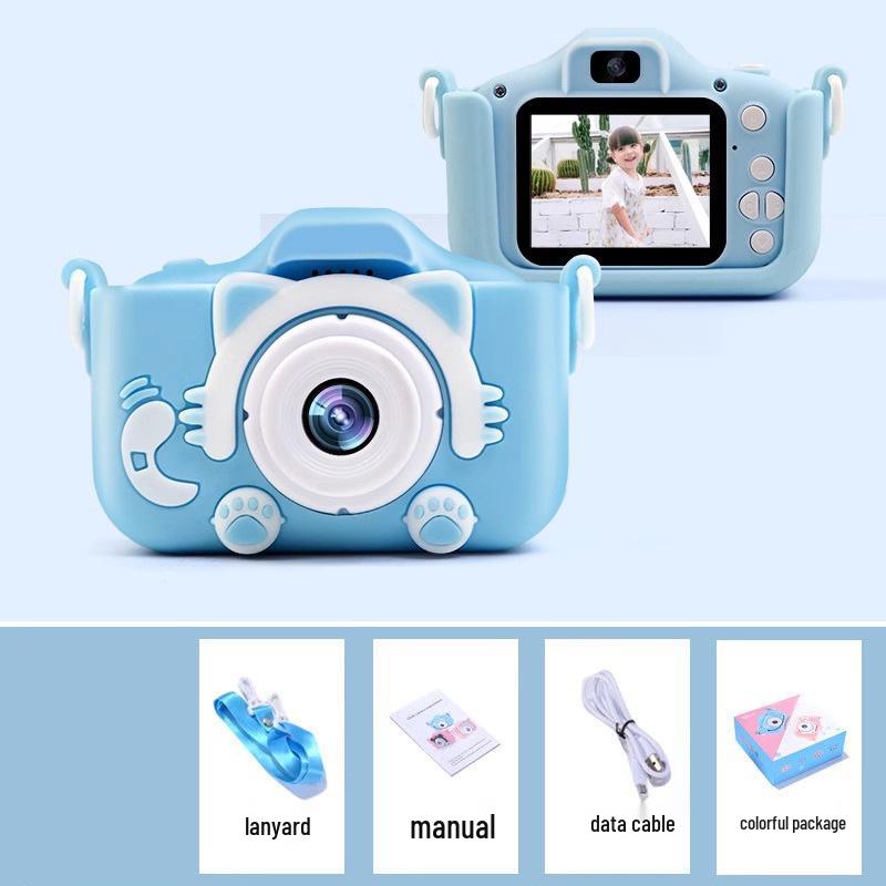 Kids' HD Dual Lens Camera: Educational Photo & Video Toy with Cute Cartoon Design