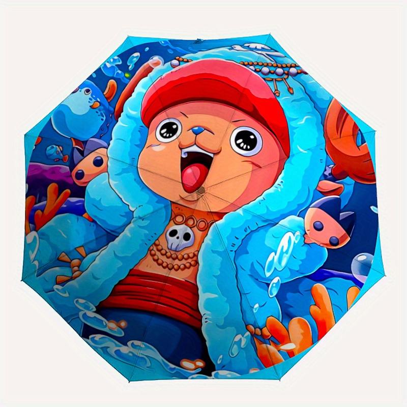 Tony Tony Chopper One Piece Automatischer Klappschirm mit stabilem Eisengestell, Tragbarer Kompakter Reiseschirm Ganzjahresnutzung Partys 0807070