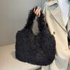 Plush Bag Girl Solid Color Portable Underarm Bag Autumn New Popular Fashion Versatile Women's Bag