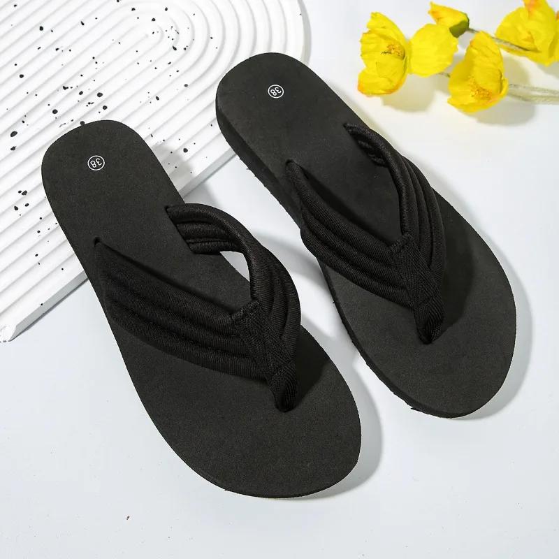 Fashion Shoes for Women Pinch Toe Women's Slippers Summer Rome Solid Light Comfortable Outdoor Casual Beach Flat Large Size Flip Flops
