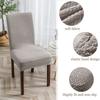 T-Jacquard Dining Chair Cover Solid Color Soft Elastic Fabric Chair Slipcover Protector Washable Kitchen Living Room Wedding