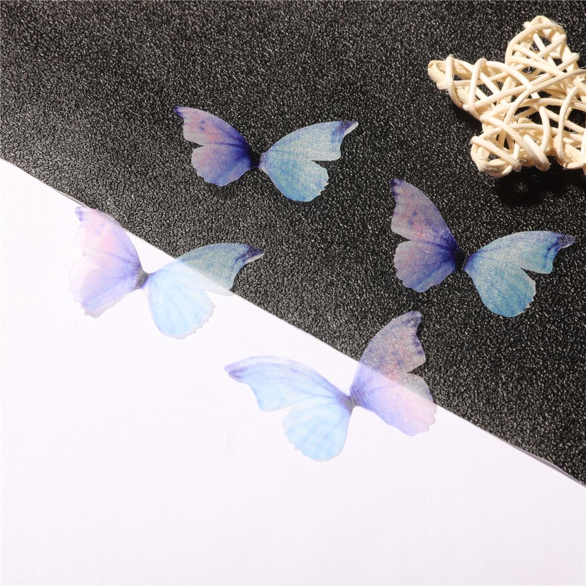 

10 шт. красочный тюль с крыльями бабочки, пленка, подвески, подвески, разъемы для изготовления ювелирных изделий своими руками, серьги 5x3.6mm