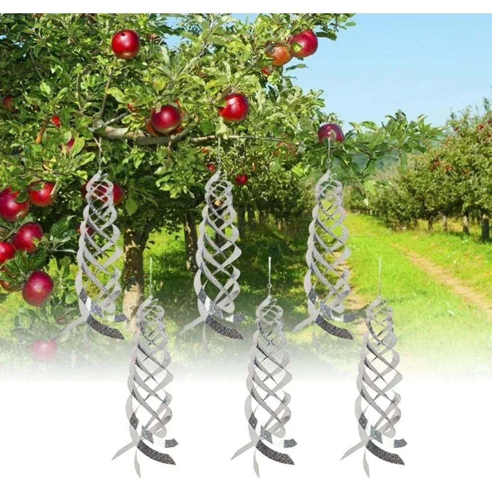 Pack of 6 Reflective  Bird Repellent Wind Spiral Bird Deterrent Reflectors Garden Decoration for Balcony Garden