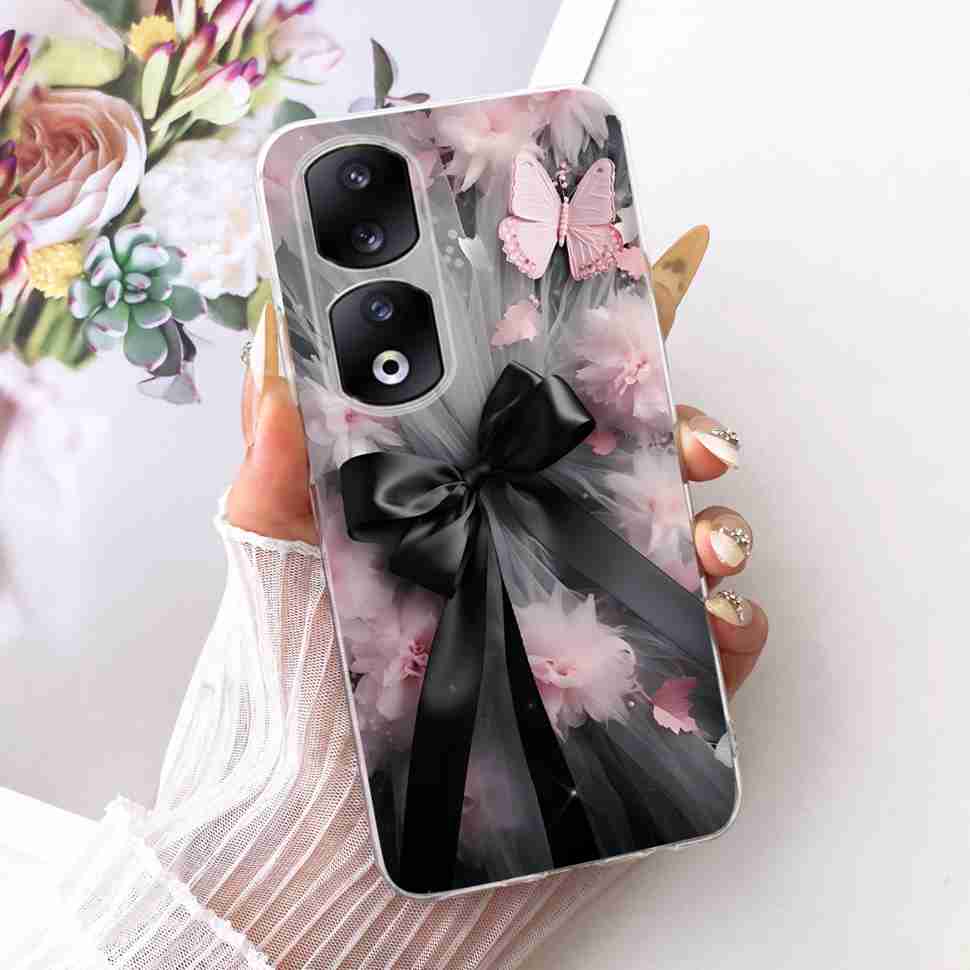 Funda para Honor 90 Pro 5G 6.78" Moda Mariposa Pintada Silicona TPU Cubierta Trasera Para Honor 90Pro 90 PRO 5G REP-AN00 Fundas para Teléfono