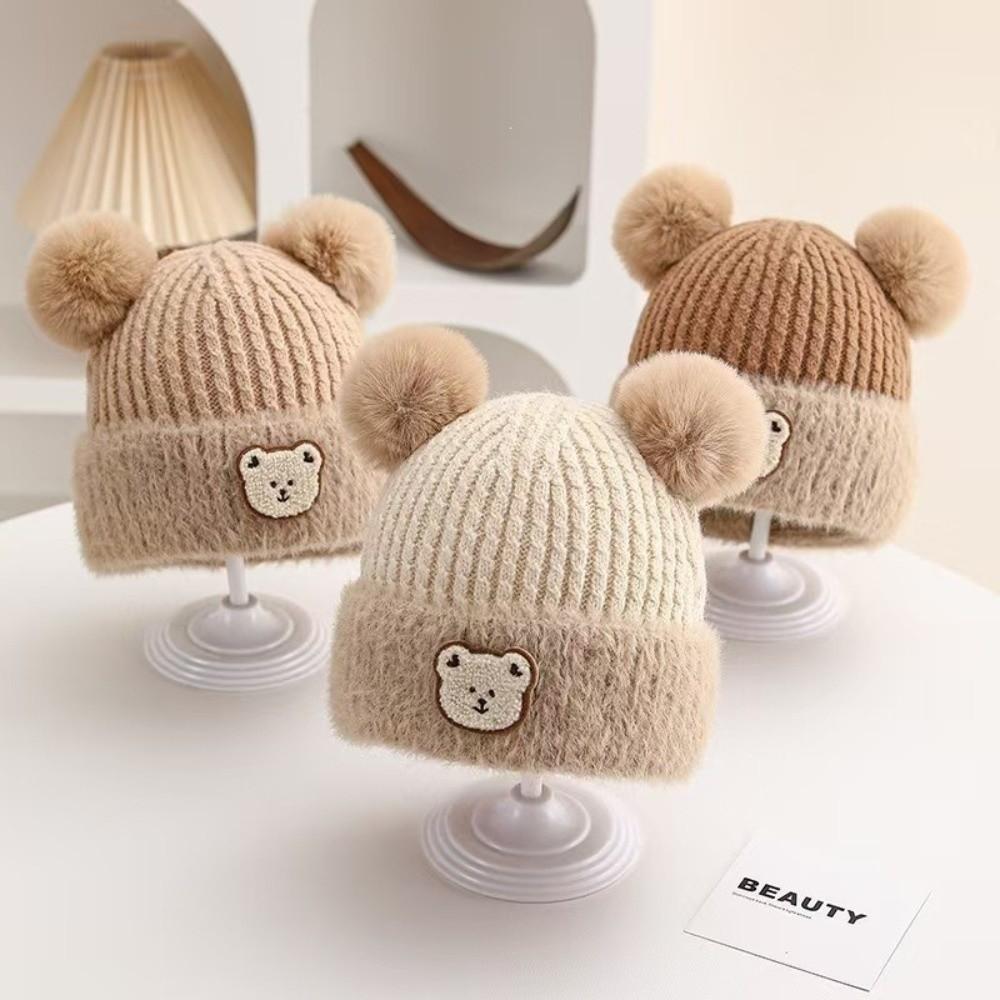 Windproof Knitted Baby Hat Thickened Beanie Hat New Winter Wool Hat Baby Kid