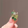Rinhoo Exquisite Purple Green Rhinestone Grape Brooch For Women Elegant Fruit Leaf Lapel Pins Plant Banquet Badge Casual Jewelry