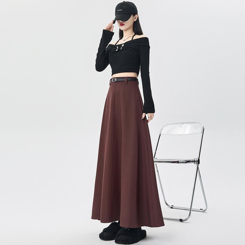 Suit Skirt for Women In Autumn Pleated Skirt for Women In Autumn High Waist Slim Draped Midi Skirt for Autumn Umbrella Skirt for Autumn