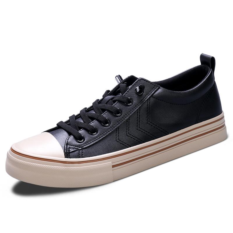 Fashion New Fashion Mens Casual Shoes Youth Teenage Leather Footwear for Men Lace-up Male Casual Sneakers Versatile Male Vulcanize Shoes