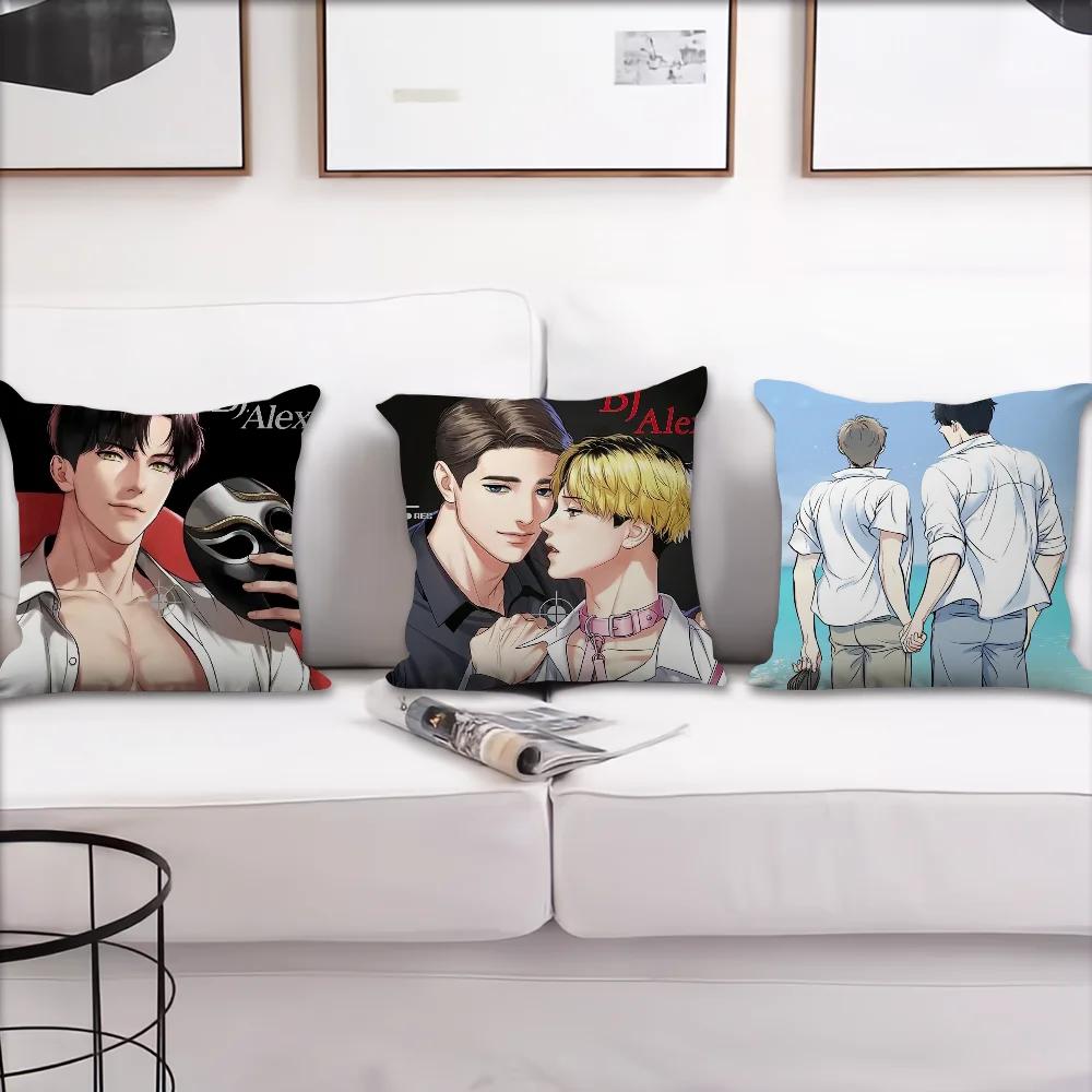 Anime BJ-A-Alex Pillow Case For Sofa Bedside Table Bedroom Backrest Living Office Cushion Printed Square Multiple