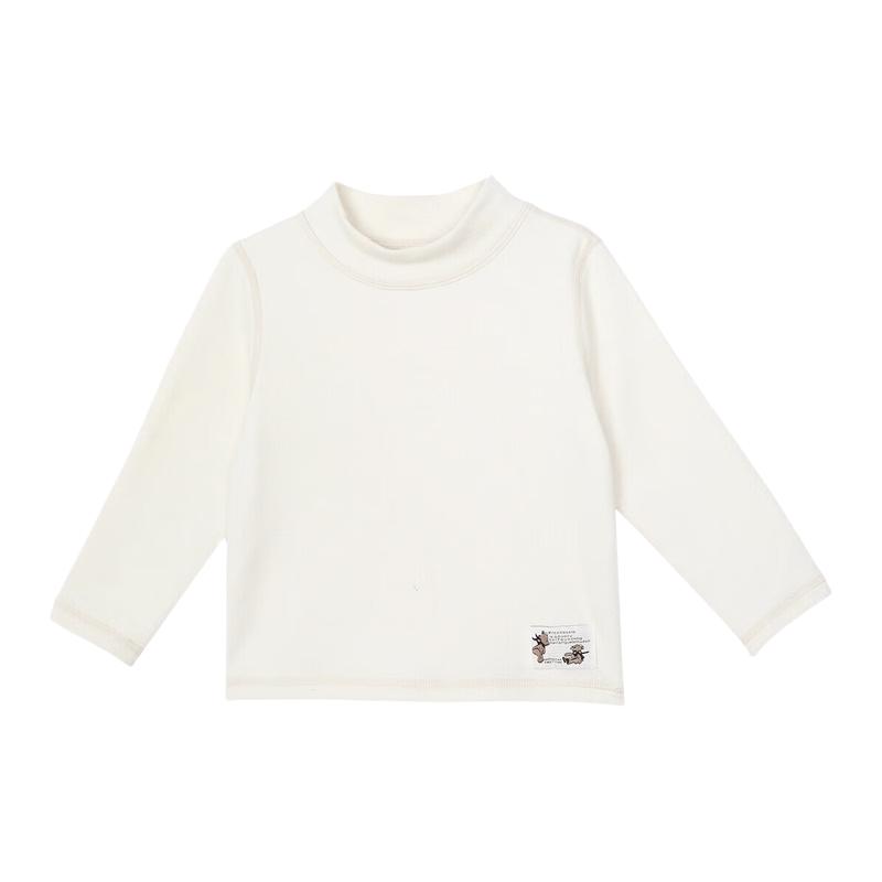 LUSON Kids' Fleece-Lined Half-High Collar T-Shirt