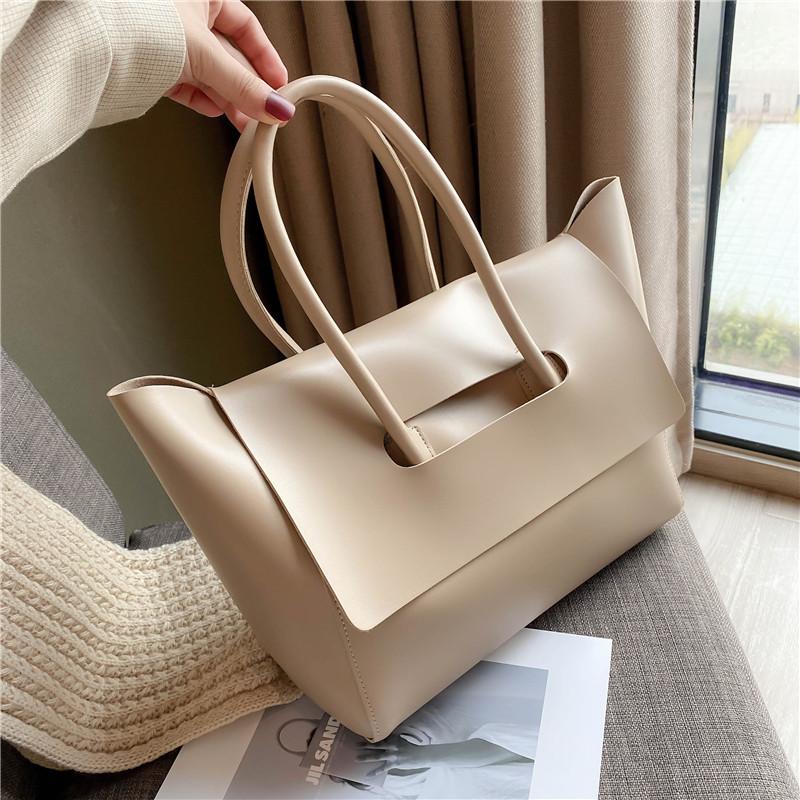 Solid color bag women's 2026 new large-capacity textured satchel Korean business commuter handbag tote bag