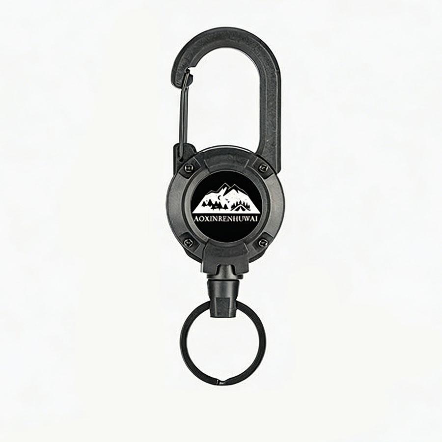 

Telescopic steel wire rope keychain with automatic rebound and stretch elasticity, backpack hanging rope, anti loss rope чёрный