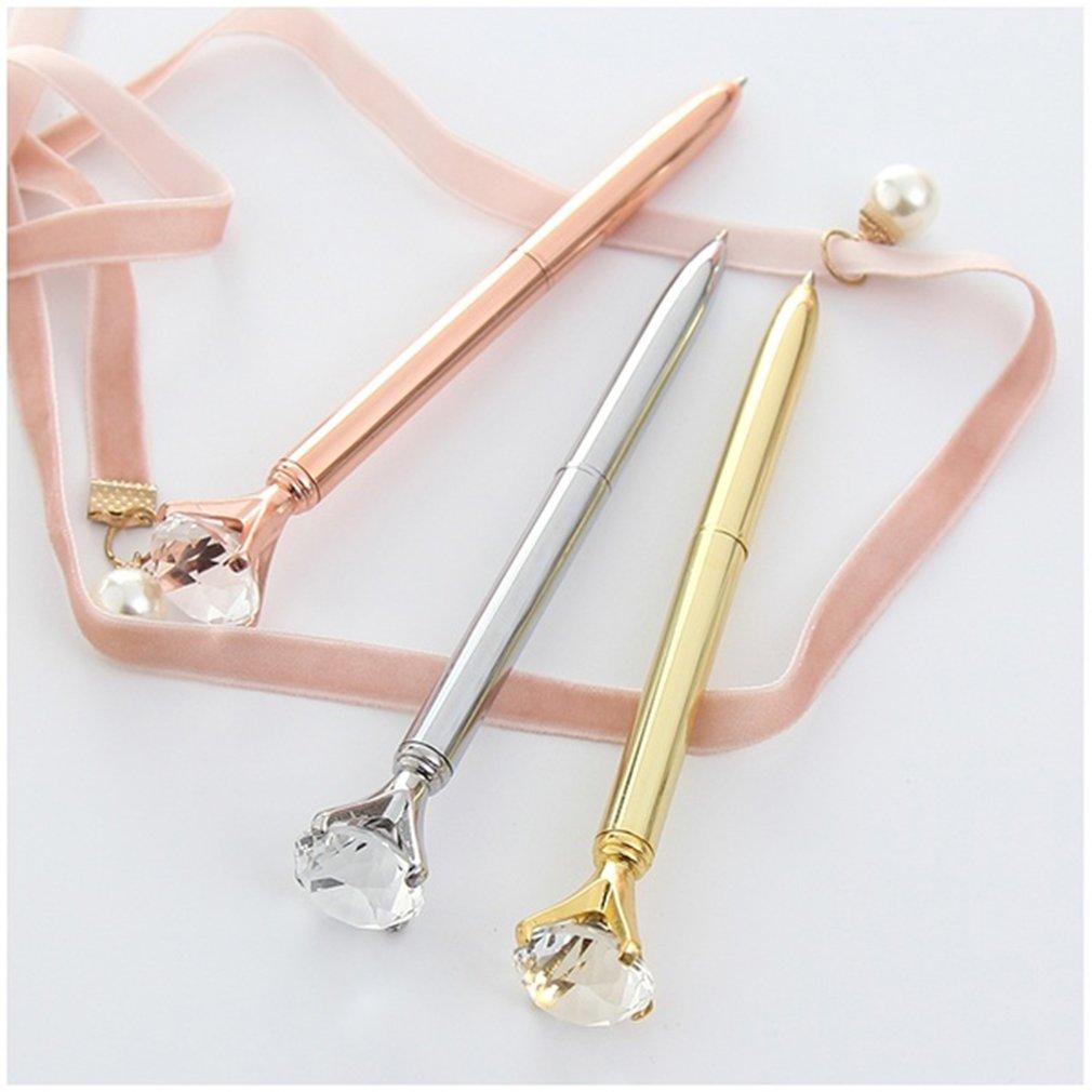 Hot Crystal Diamond Hat Ballpoint Pen For Business Office School Stationery High Quality Financial Ball Point Pen Dropshipping