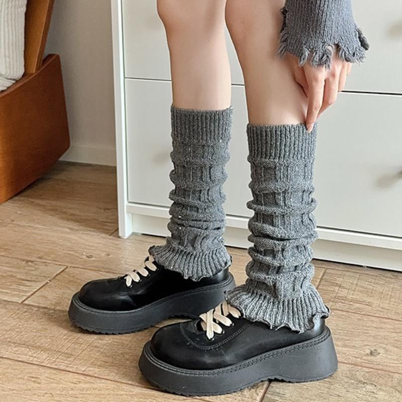 Autumn and Winter Sweet Women Leg Warmers Thin Knitted Long Heap Socks