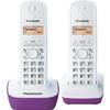 Panasonic Kx-tg1612frf | DECT Cordless Duo Phone Without Answering Machine, Purple