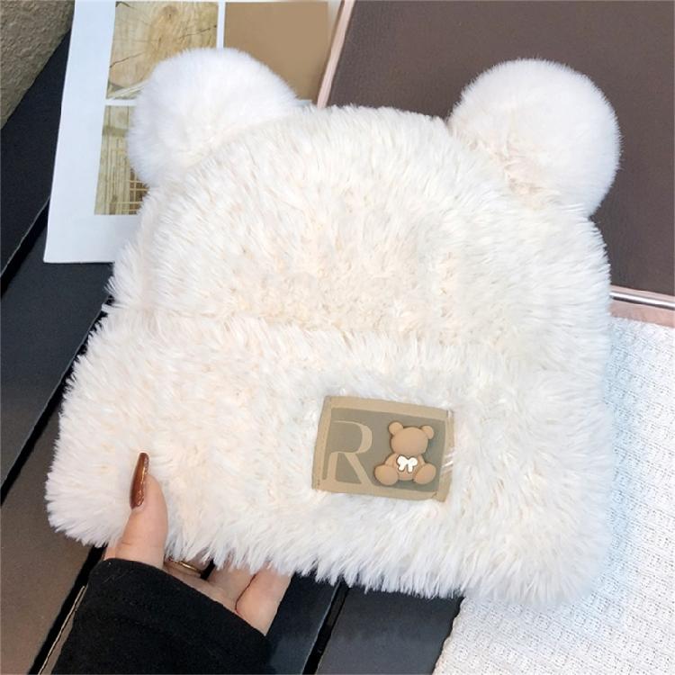 Furry Bear Hat for Cycling and Running Sport Thicken Bear Hat Thick Lining