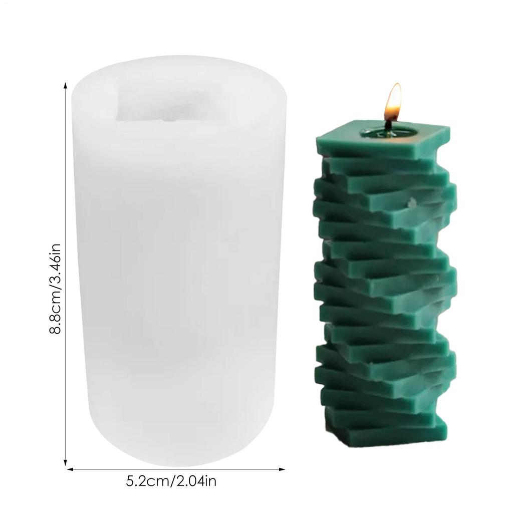3D Spiralsquare Säule Silikonform Geometrische Spiralsäule Aromatherapie Kerze Silikonform DIY Gips Dekoration