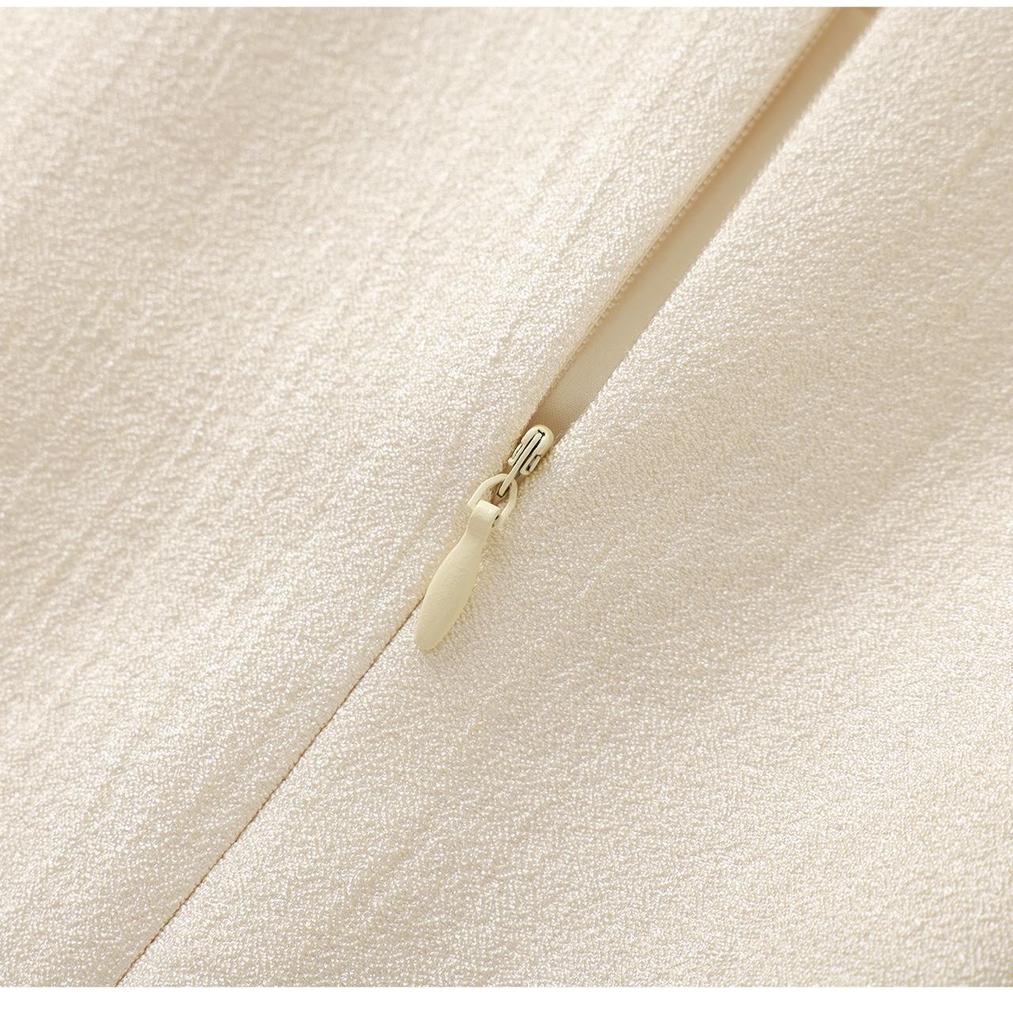 Elegant French Beaded Ruffle Hem Patchwork Gauze Dress for Women - Summer New Arrival