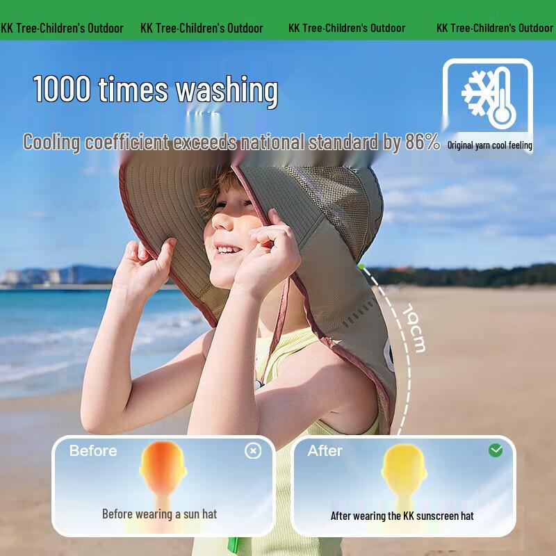 Kocotreekk Kids' UV Protection Wide Brim Sun Hat with Neck Flap