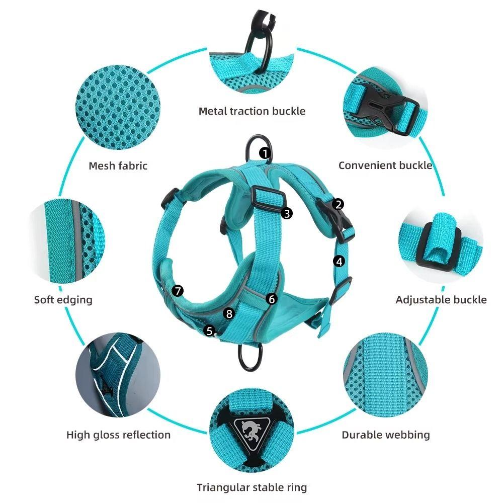 Reflective Trim Cat Harness Leash Set Vest Style Reflective Cat Harness Pets Supplies