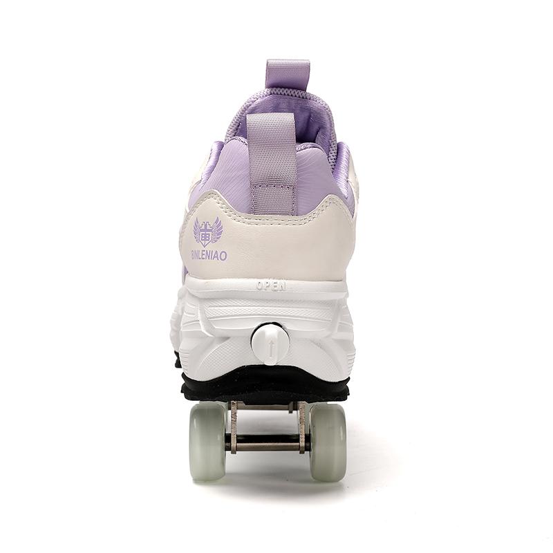 Scarpe Deformabili da Passeggio a Quattro Ruote per Bambini/Uomo Pattini a Rotelle da Uomo/Donna Pattini da Bambino Scarpe Sportive a Due Ruote per Ragazzi e Ragazze