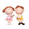Cute Girl Boy Couple Sit Down Bench Figurine DIY Miniature Landscape Decoration