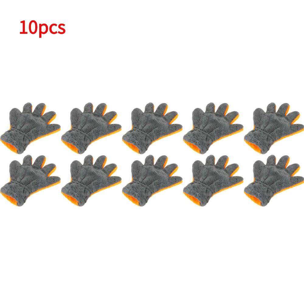 Double-Sided Coral Fleece Car Cleaning Gloves Scratch-Free Wash Five-Finger Design for Car Glass Wheels Cleaning Towel Gloves