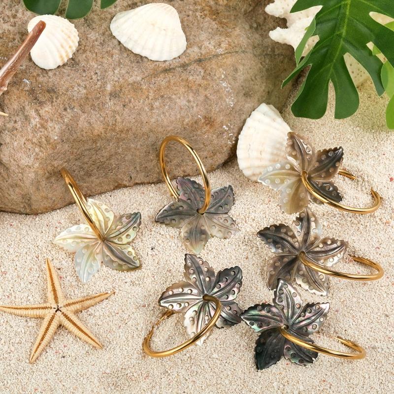 Black Natural Shell Earring Handmade Pearls Beads Pendant Earwears Ear Ornaments Charming Ear Hangers for Women Girl