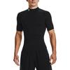 Under Armour Camiseta de Compresión de Manga Corta y Cuello Alto de Color Sólido para Hombre Tops Negro 1372586-001