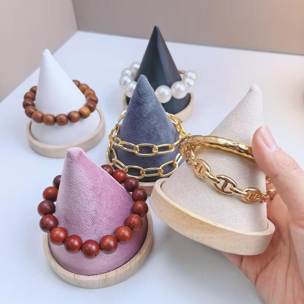 Velvet Cone Bracelet & Ring Display Stand