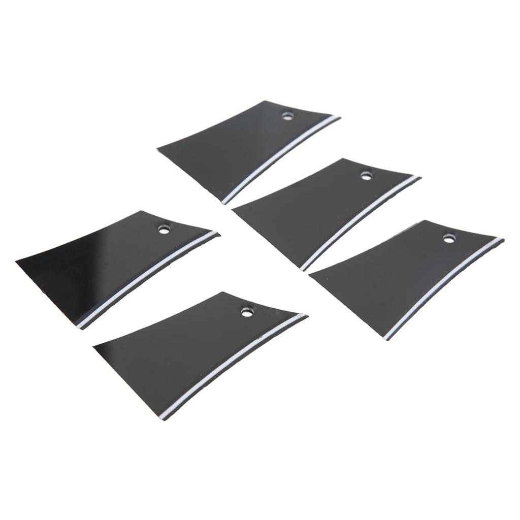 5 Stück Truss Rod Abdeckplatte Kunststoff Schwarzes Brett Weiße Linie Trapez E-Gitarre Truss Rod Platte