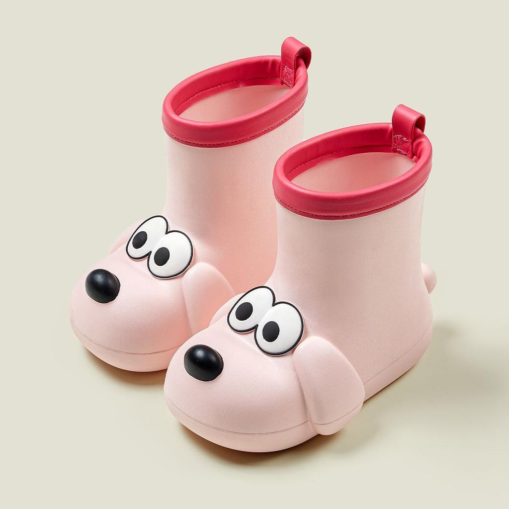Cartoon Rain Boots Non-slip Outdoor Cute Children's Mid-tube Waterproof Rain Boots Boys and Girls Puppy Cotton Rain Boots