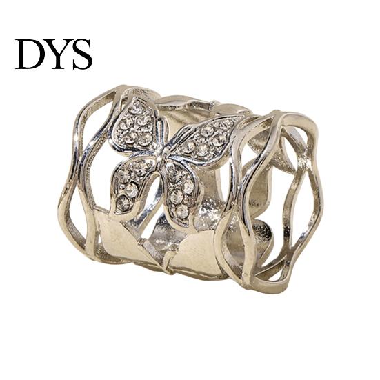 Fine Electroplated Scarf Ring Hollow-out Butterfly Ring, Rhinestone Holder, Elegant Stylish for Women Slide Shirts Neckerchiefs Shawls Silk