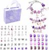 Bead Set for Making Bracelets Purple Metal Bracelet Diy