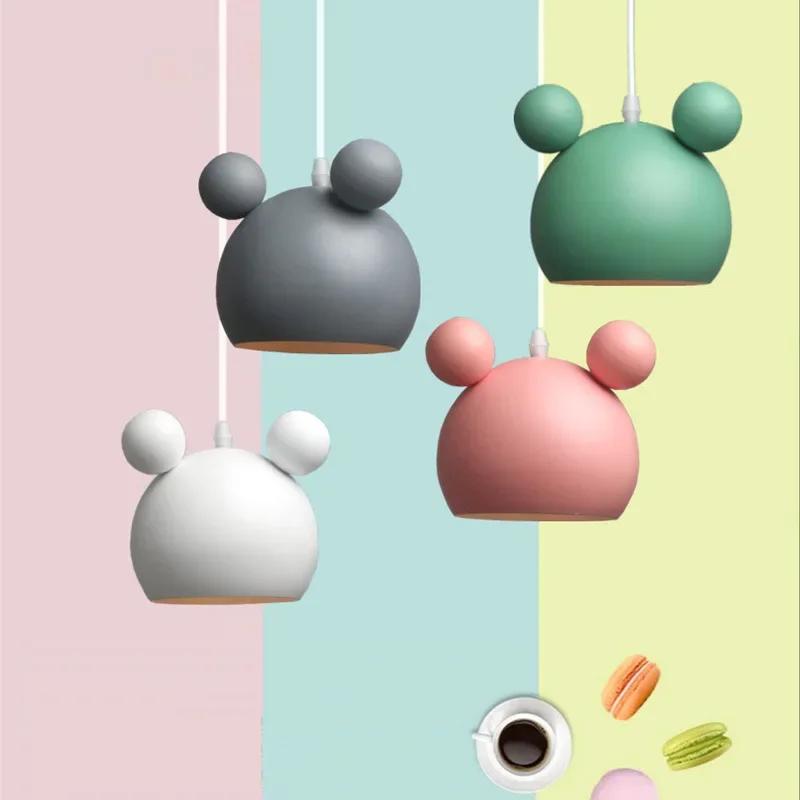 Nordischer Kronleuchter Einzelkopf Esszimmer Kronleuchter Esszimmer Bartisch Macaron Kinderzimmerlampe Micky Essen Kronleuchter