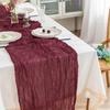 Soft Polyester Table Runner Rustic Cheesecloth Runner, Wedding Sheer Kitchen Dining Accessory Boho for Bridal Shower Baby Elegant Party
