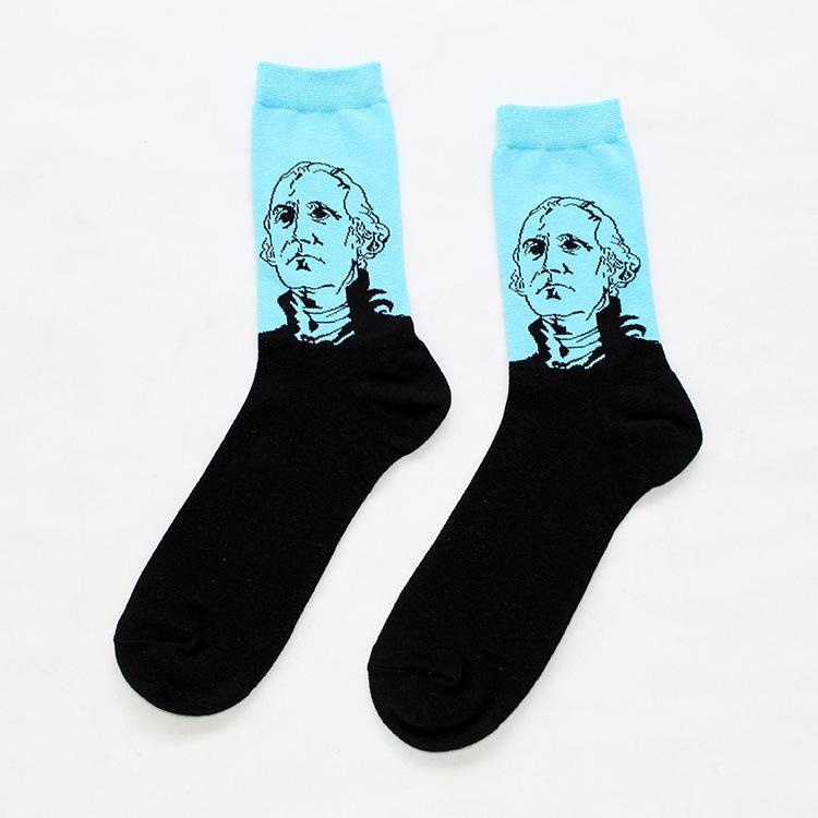 Chaussettes Femmes Drôles Mignonnes Dessin Animé Fruits Avocat Œuf Peinture à l'Huile Van Gogh Rayures Heureux Japonais Harajuku Chaussettes de Skateboard