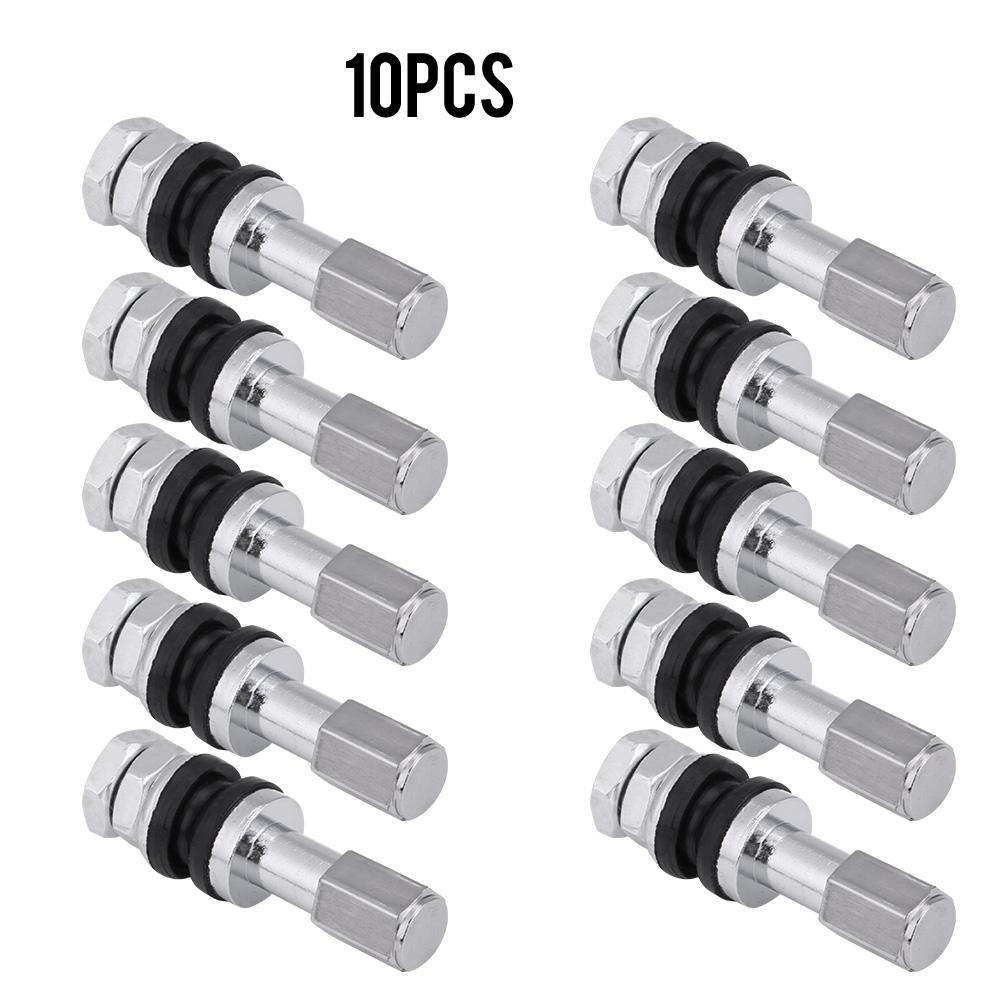 10pcs TR43E Tyre Valve Stems Tubeless Tire Valves Metal Replacement Stems with Thrd End for Motorcycles Cars Trucks