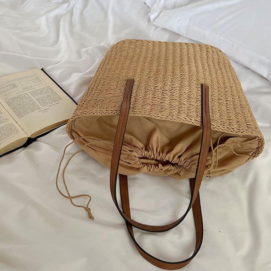Sacs cabas tressés en paille pour femmes Sac à bandoulière en raphia Panier de courses d'été en rotin Sac de plage Sacs à main au crochet de luxe Cabas