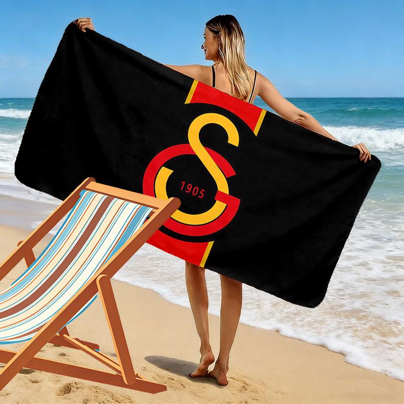 Galatasaray SK Logo Print Beach Towel, Large Soft Quick Dry Towel for Beach Camping Swimming