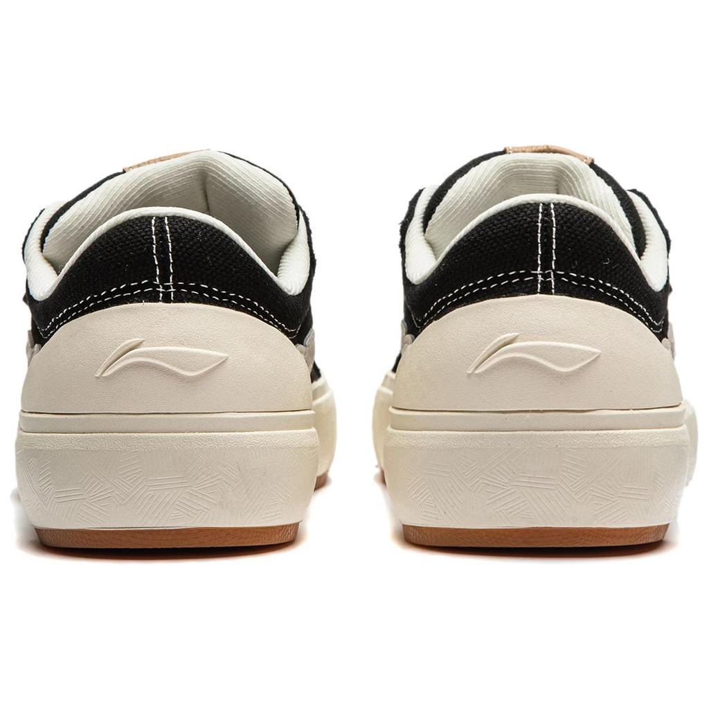 New LiNing Wave Abrasion Resistant Slip Resistant Low Top Skateboard Shoes Women's Black White AEPU022-1