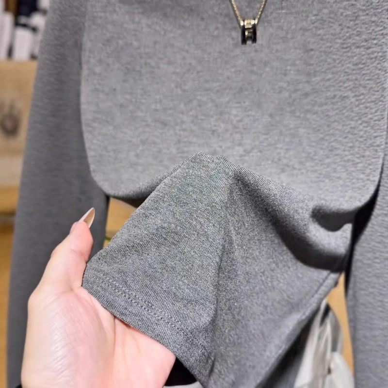 Dámské štíhlé tričko s dlouhým rukávem a jedním ramenem ve větší velikosti - Móda pro začínající podzim