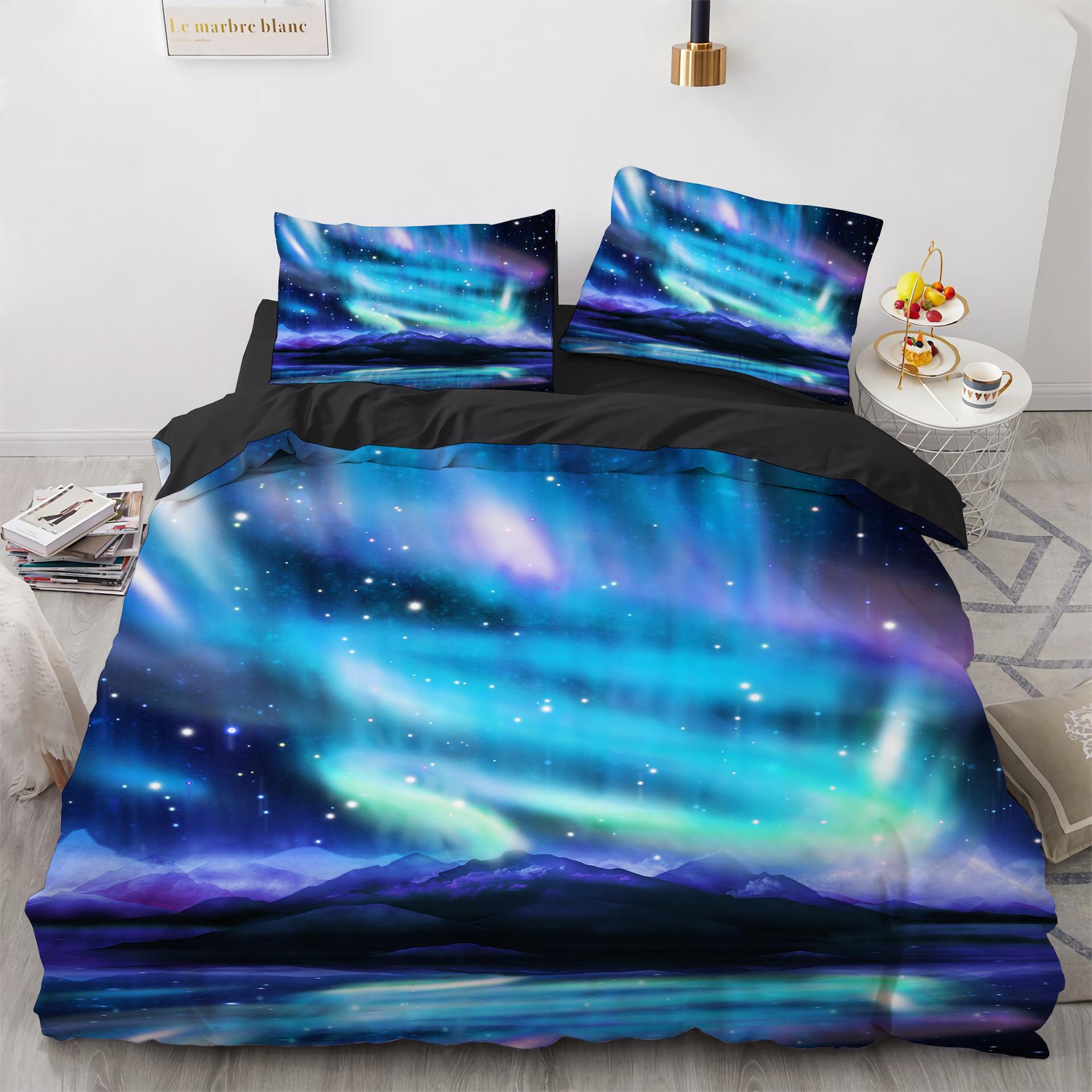

Комплект підодіяльника Galaxy Space Romantic Magic Поліестерова ковдра для дітей Хлопчиків Дівчаток Постільна білизна Розмір Кінг з наволочкою 70x133cm 2pcs